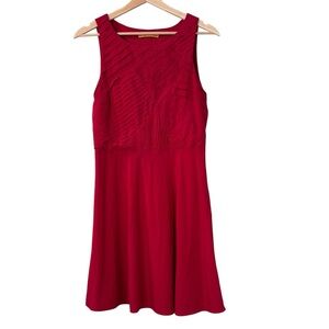 Alice + Olivia Red Silk A-Line Fit & Flare Sleeveless Mini Dress